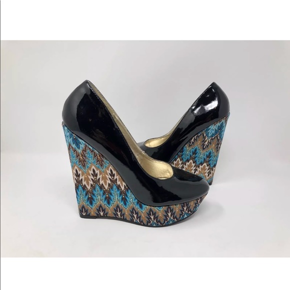 Steve Madden Wedge Heel Platform Print Fabric - Picture 7 of 8